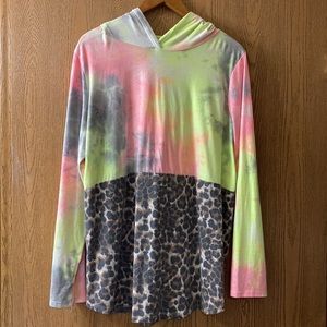 Cheetah tie dye hoodie